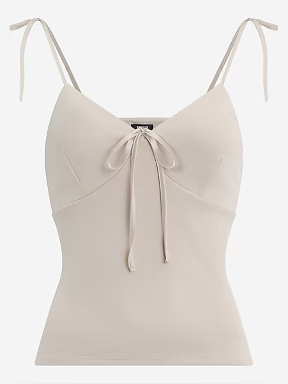 NWT Express V-Neck Tie Strap Bow Cami in Studio Stretch Crepe